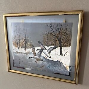 Framed Winter Scene with Geese